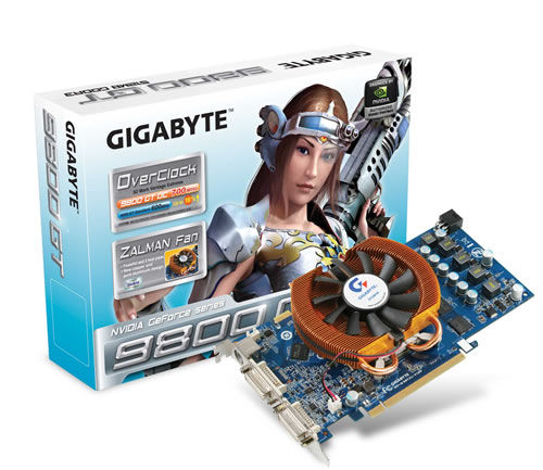 GIGABYTE GV-N98TOC-512H graphics card GeForce 9800 GT GDDR3