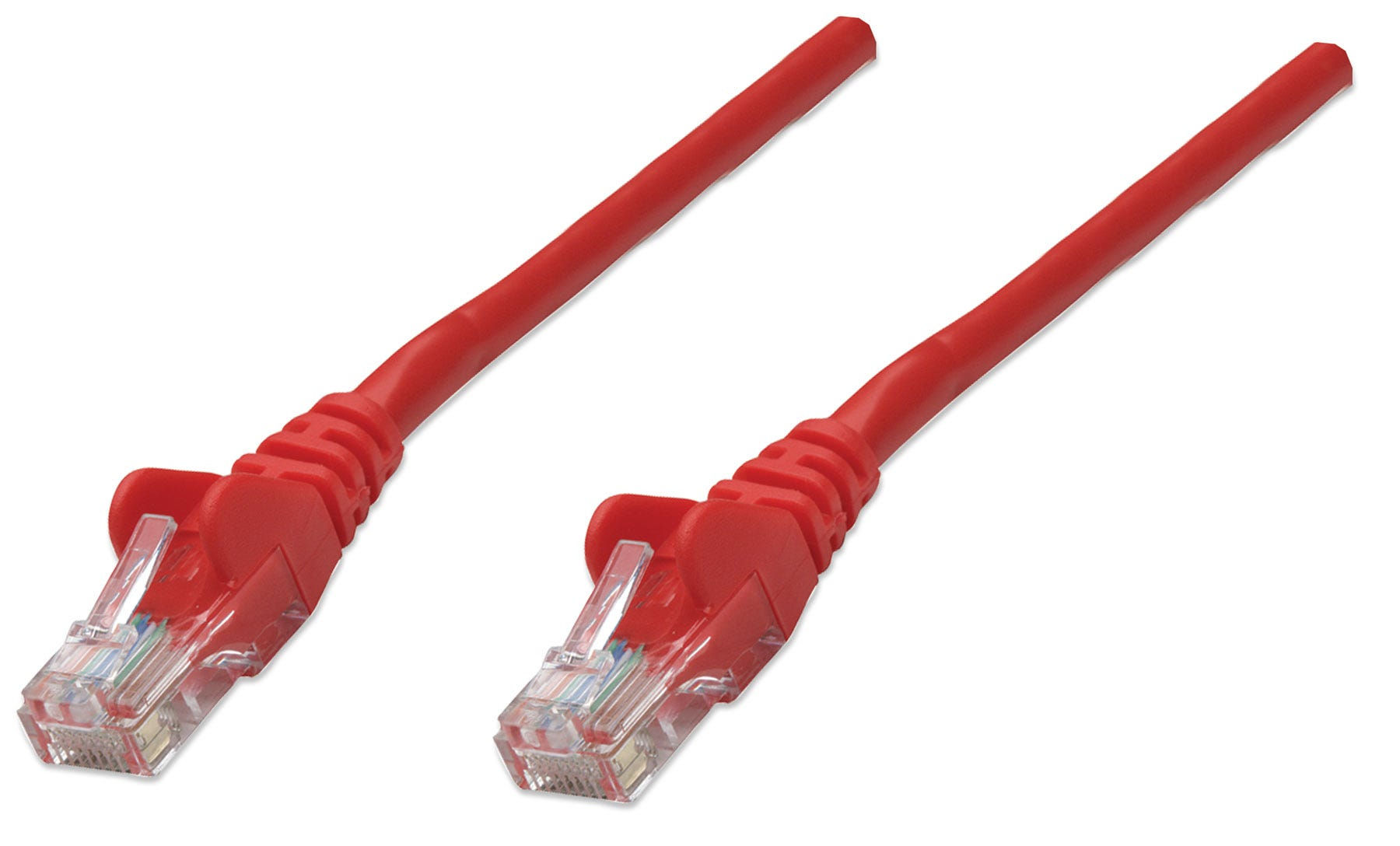 Intellinet Network Patch Cable, Cat5e, 3m, Red, CCA, U/UTP, PVC, RJ45, Gold Plated Contacts, Snagless, Booted, Lifetime Warranty