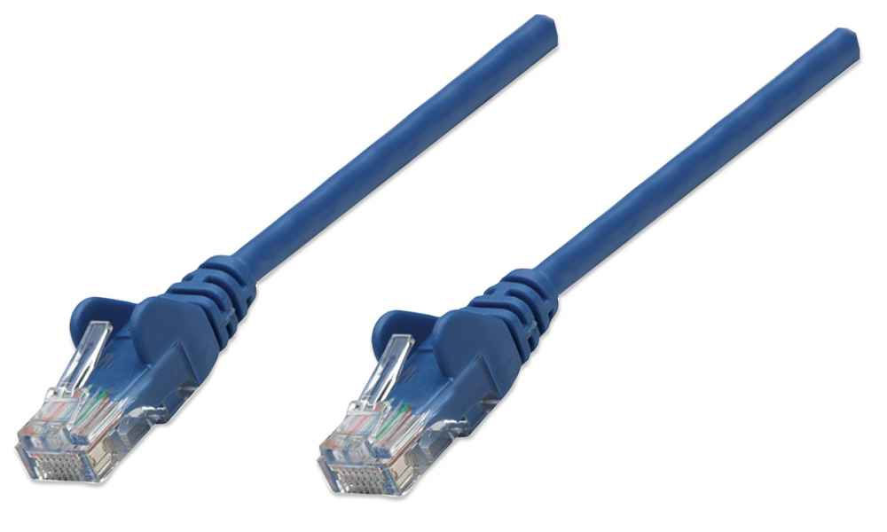 Intellinet Network Patch Cable, Cat5e, 7.5m, Blue, CCA, U/UTP, PVC, RJ45, Gold Plated Contacts, Snagless, Booted, Lifetime Warranty