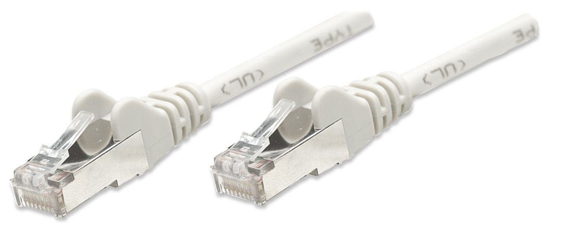 Intellinet Network Patch Cable, Cat5e, 1m, Grey, CCA, F/UTP, PVC, RJ45, Gold Plated Contacts, Snagless, Booted, Lifetime Warranty, Polybag
