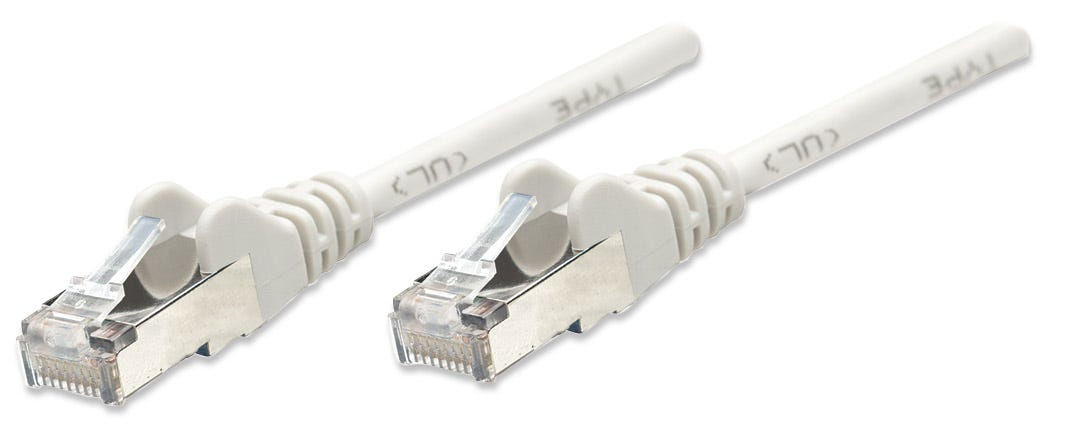 Intellinet Network Patch Cable, Cat5e, 0.5m, Grey, CCA, SF/UTP, PVC, RJ45, Gold Plated Contacts, Snagless, Booted, Lifetime Warranty, Polybag