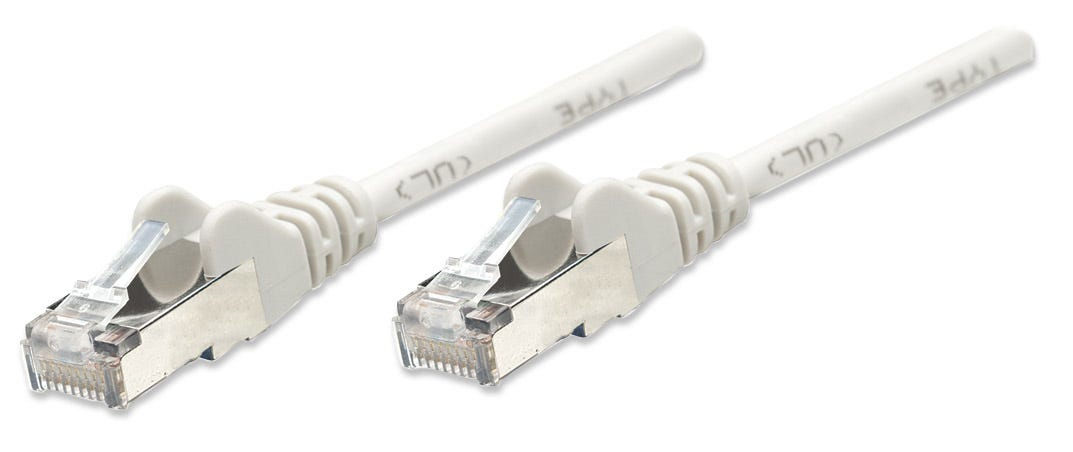 Intellinet Network Patch Cable, Cat5e, 1m, Grey, CCA, SF/UTP, PVC, RJ45, Gold Plated Contacts, Snagless, Booted, Lifetime Warranty, Polybag