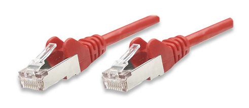 Intellinet Network Patch Cable, Cat5e, 3m, Red, CCA, F/UTP, PVC, RJ45, Gold Plated Contacts, Snagless, Booted, Polybag