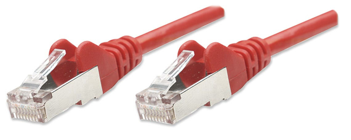 Intellinet Network Patch Cable, Cat5e, 20m, Red, CCA, F/UTP, PVC, RJ45, Gold Plated Contacts, Snagless, Booted, Polybag
