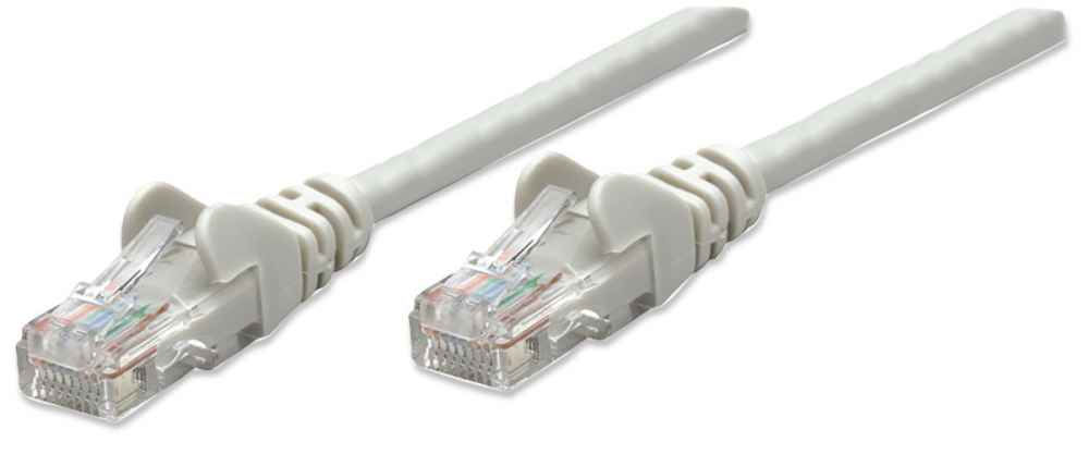 Intellinet Network Patch Cable, Cat6, 0.5m, Grey, CCA, U/UTP, PVC, RJ45, Gold Plated Contacts, Snagless, Booted, Lifetime Warranty