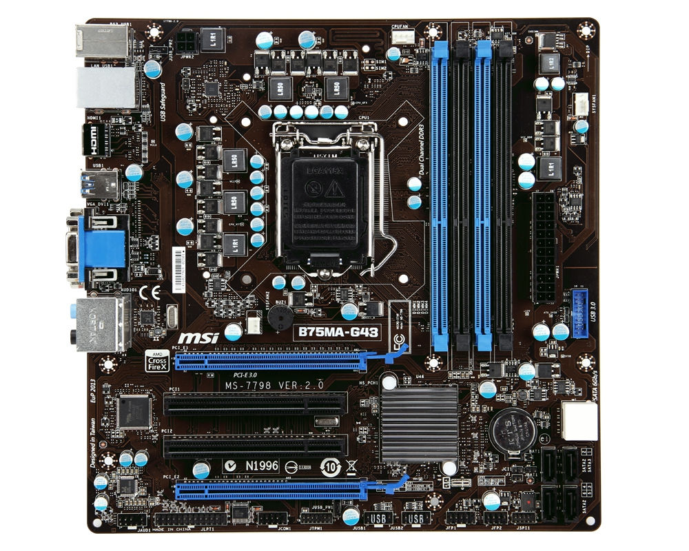 MSI B75MA-G43 Intel B75 LGA 1155 (Socket H2) micro ATX