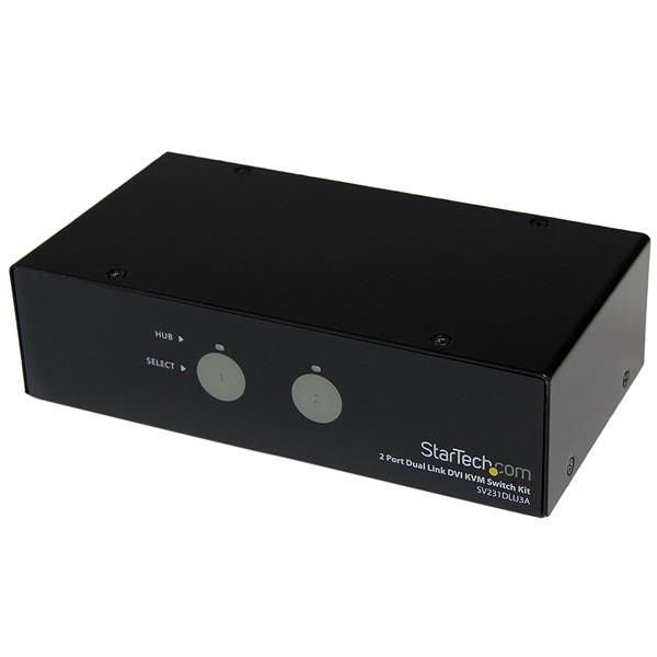 StarTech.com 2 Port SuperSpeed USB 3.0 Dual Link DVI KVM Switch with Audio and Cables