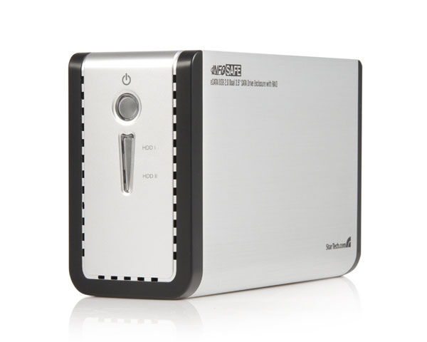 StarTech.com eSATA/USB 2.0 Dual 3.5" SATA Hard Enclosure with RAID Black, Silver 3.5"
