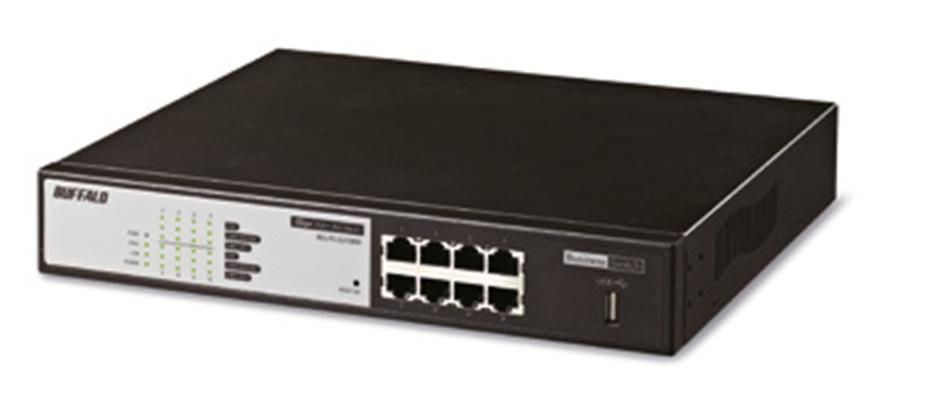 Buffalo BSL-PS-G2108M-EU network switch L2 Gigabit Ethernet (10/100/1000) Power over Ethernet (PoE) 1U Black