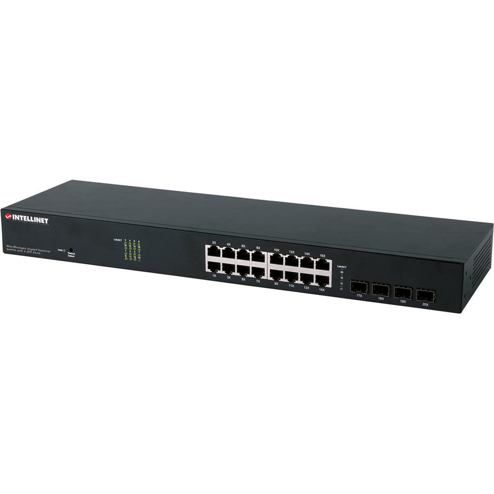 Intellinet 560801 network switch Managed Gigabit Ethernet (10/100/1000) 1U Black