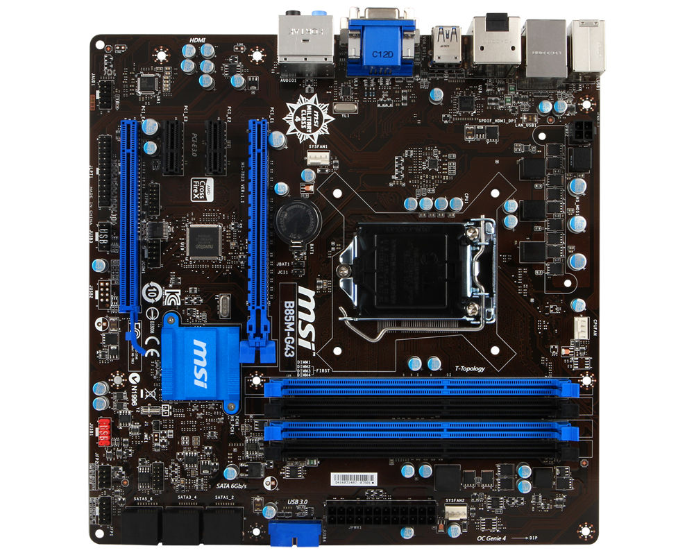 MSI B85M-G43 Intel® B85 LGA 1150 (Socket H3) micro ATX