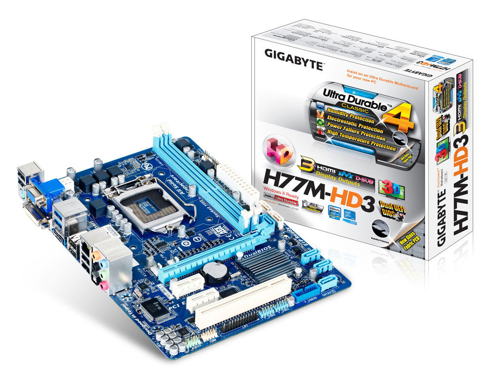 GIGABYTE GA-H77M-HD3 motherboard Intel H77 LGA 1155 (Socket H2) micro ATX