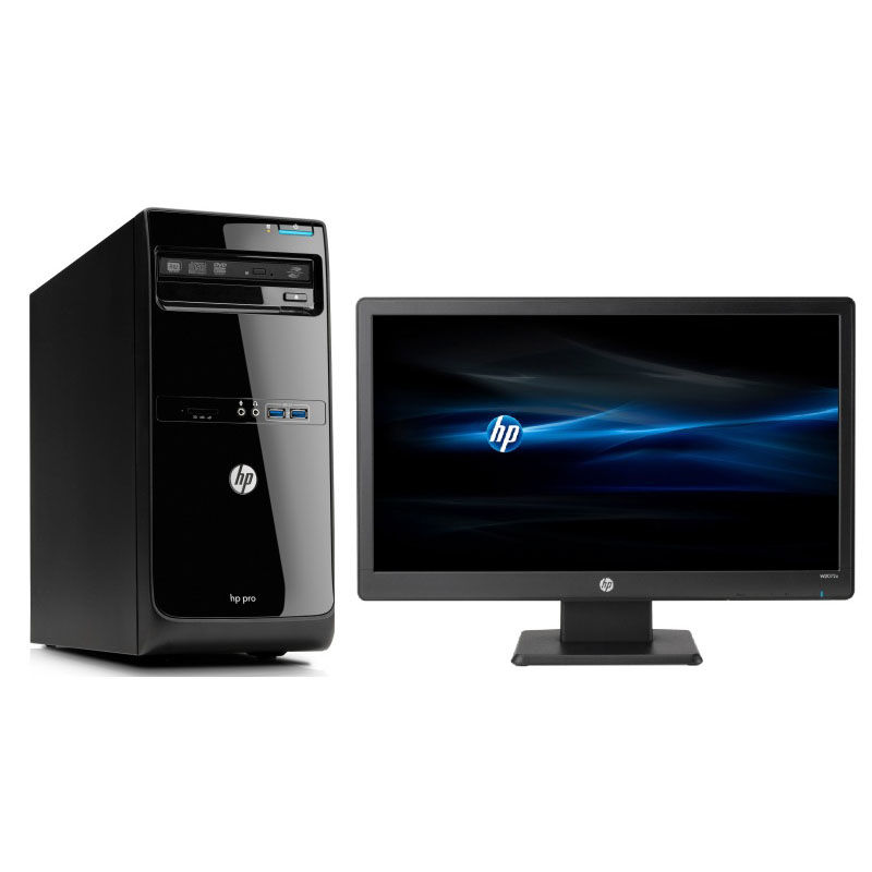 HP Pro 3515 MT + W1972a AMD A4 A4-5300 4 GB DDR3-SDRAM 500 GB HDD Windows 7 Professional Micro Tower PC Black