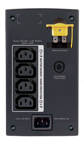 APC BX650CI uninterruptible power supply (UPS) 0.65 kVA 390 W 5 AC outlet(s)