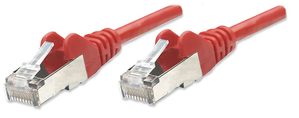 Intellinet Network Patch Cable, Cat5e, 20m, Red, CCA, SF/UTP, PVC, RJ45, Gold Plated Contacts, Snagless, Booted, Lifetime Warranty, Polybag