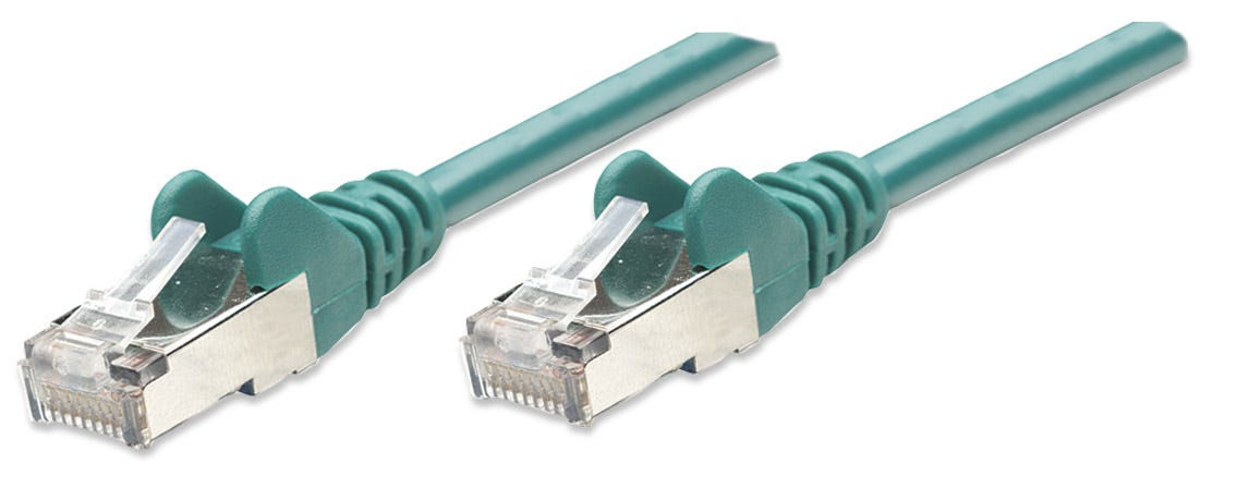 Intellinet Network Patch Cable, Cat5e, 20m, Green, CCA, SF/UTP, PVC, RJ45, Gold Plated Contacts, Snagless, Booted, Lifetime Warranty, Polybag