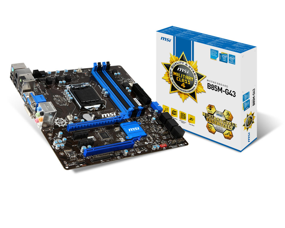MSI B85M-G43 motherboard Intel® B85 LGA 1150 (Socket H3) micro ATX