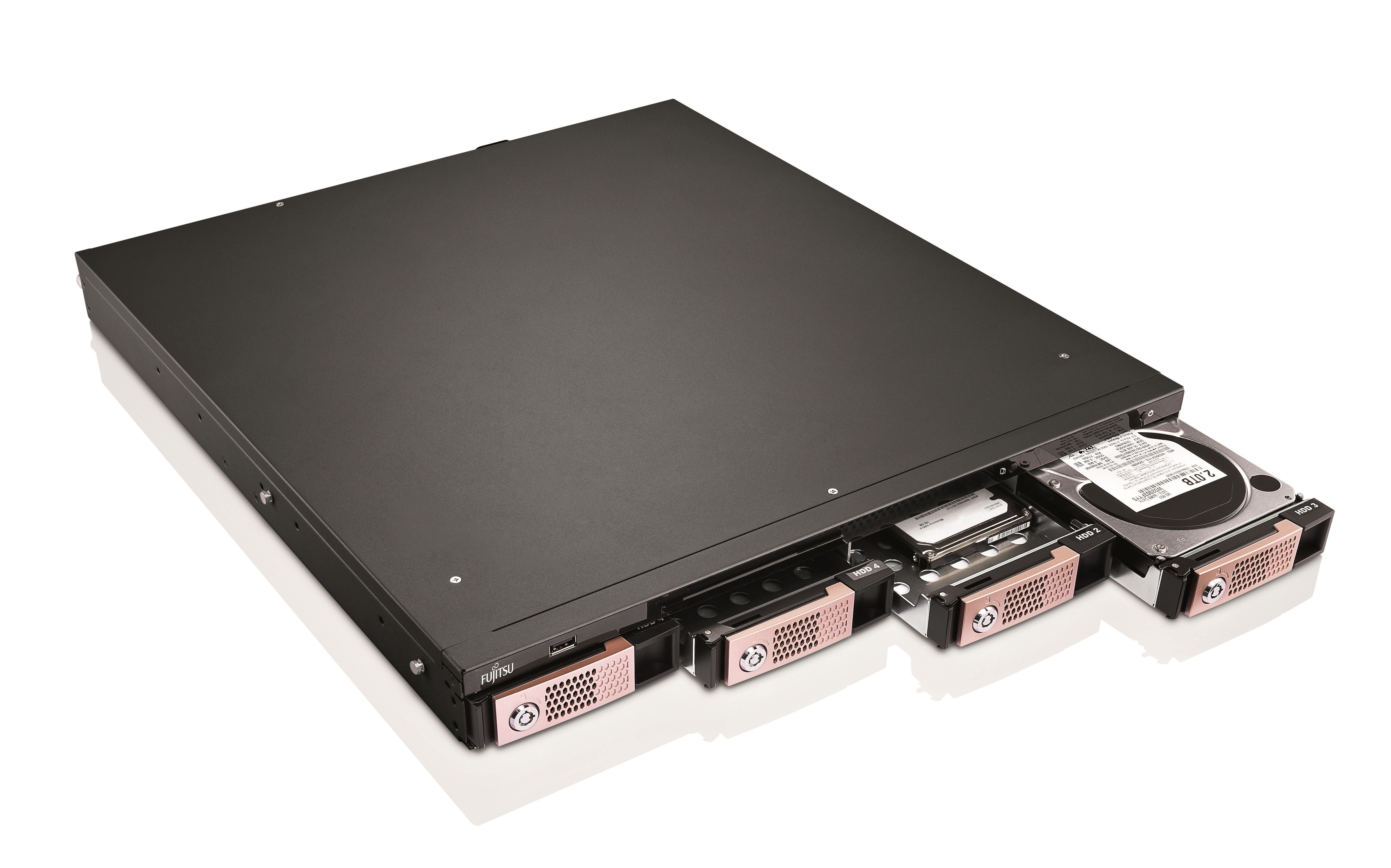 Fujitsu CELVIN NAS QR802 Rack (1U) Intel Atom® 1 GB DDR3 12 TB HDD Black