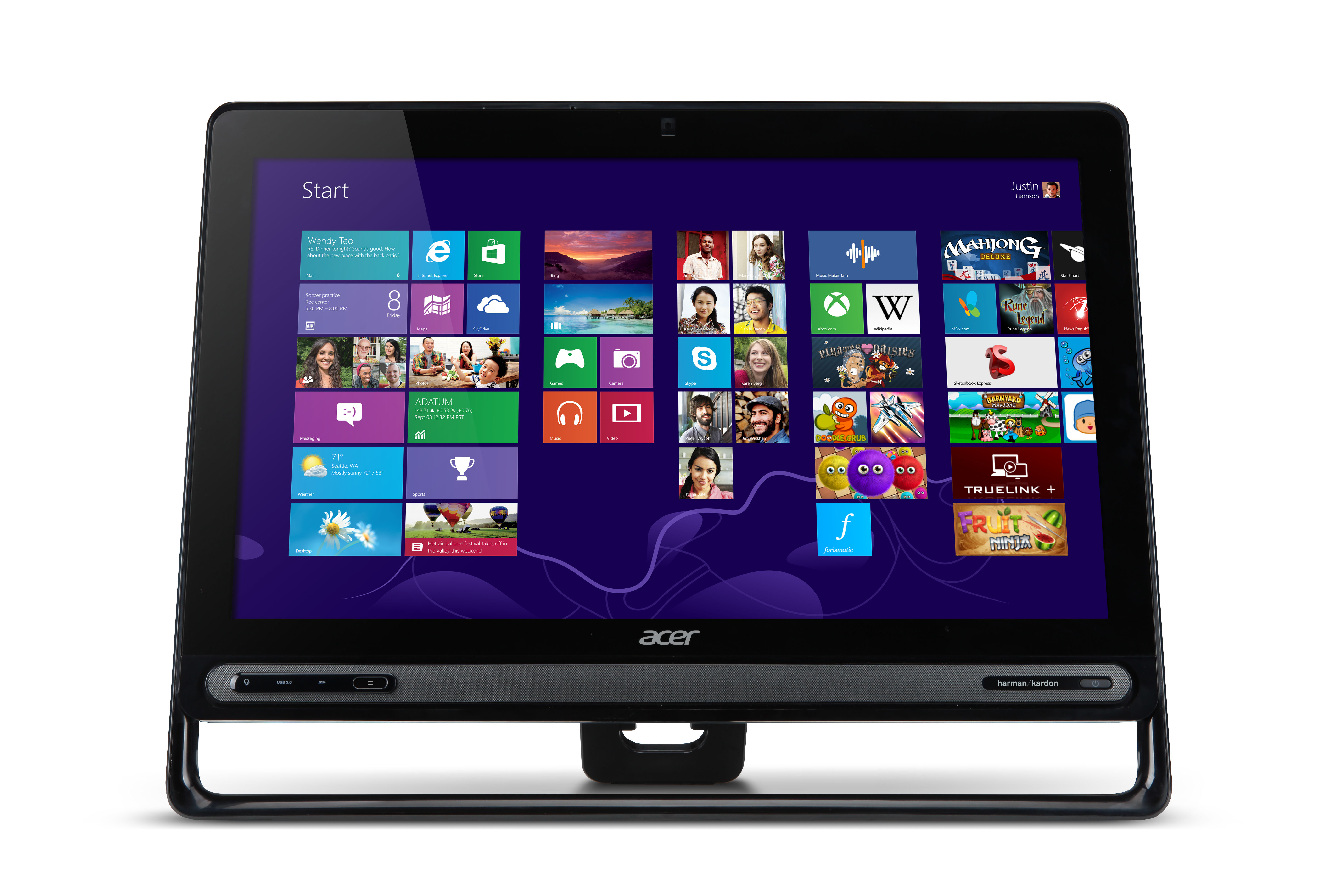Acer Aspire 3-105 AMD A4 A4-5000 58.4 cm (23") 1920 x 1080 pixels Touchscreen All-in-One PC 4 GB DDR3-SDRAM 500 GB HDD Windows 8.1 Black