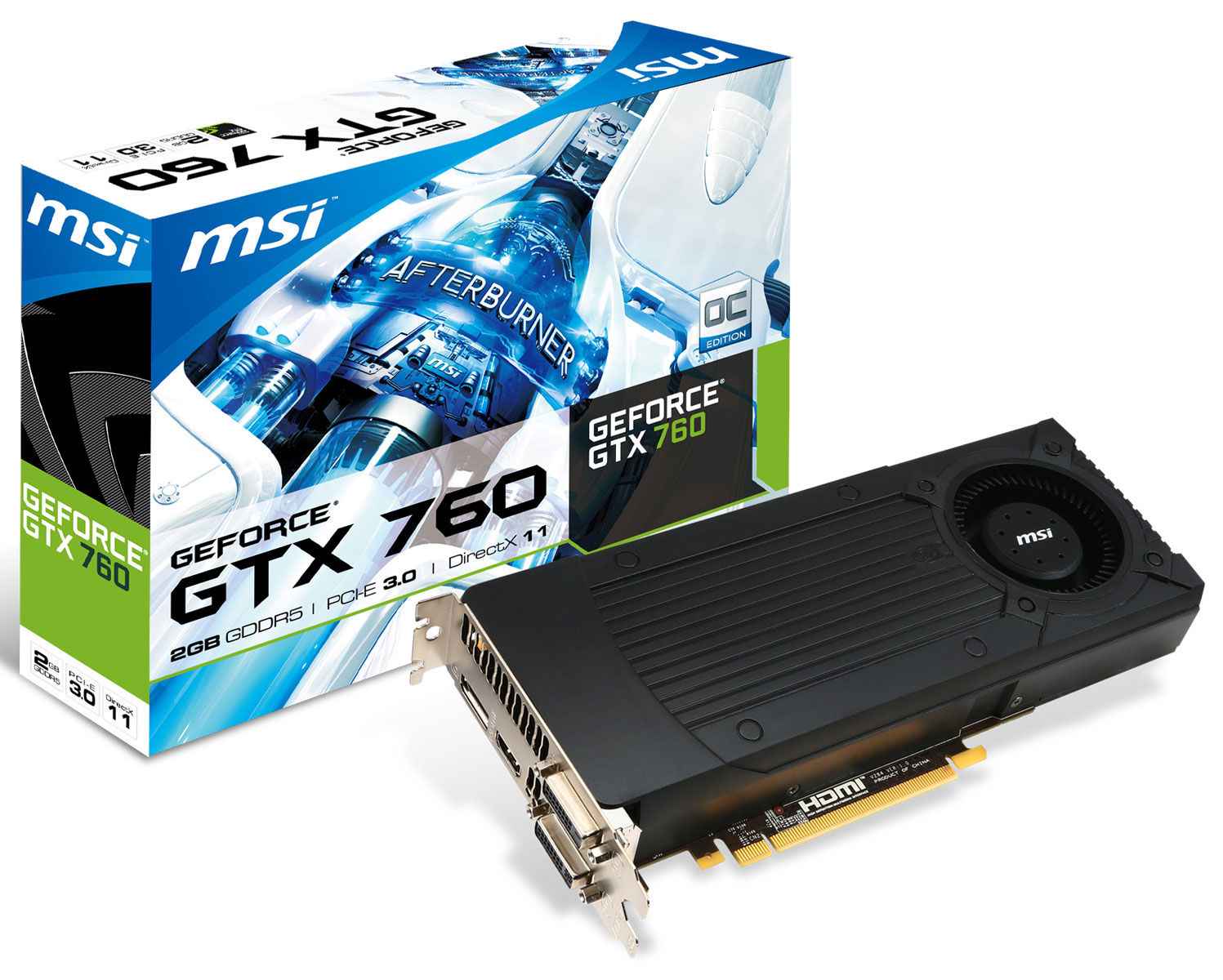 MSI N760-2GD5/OC graphics card NVIDIA GeForce GTX 760 2 GB GDDR5