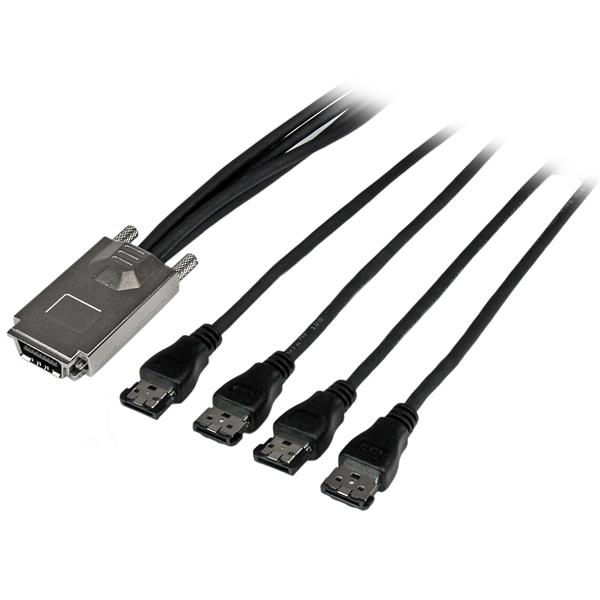 StarTech.com 2m Serial Attached SCSI SAS Cable - SFF-8470 to 4x eSATA