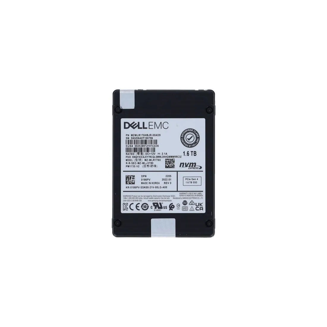 186PV - Dell Enterprise 1.6TB PCI Express NVMe TLC U.2 2.5" SSD