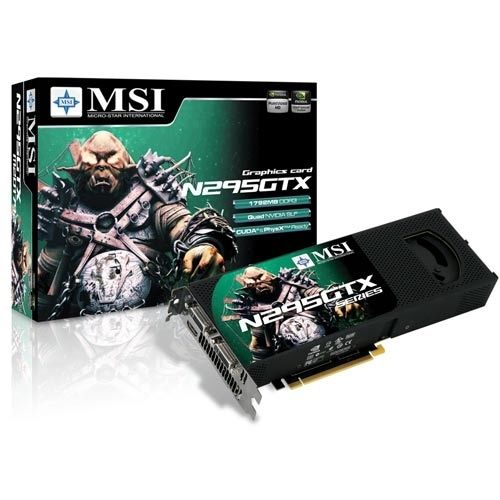 MSI N295GTX-M2D1792 graphics card GeForce GTX 295 1.75 GB GDDR3