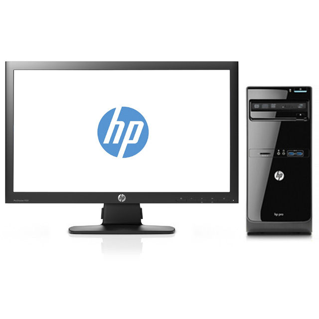 HP Pro 3500 MT + ProDisplay P201 Intel Pentium G G2030 4 GB DDR3-SDRAM 500 GB HDD Windows 7 Professional Micro Tower PC Black