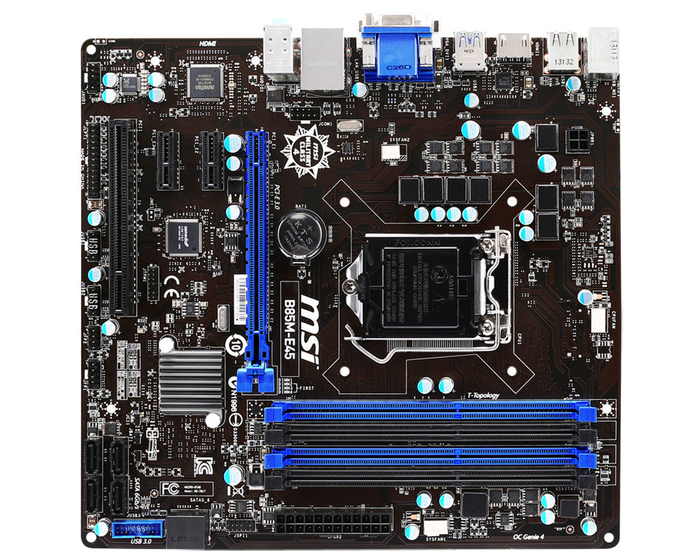 MSI B85M-E45 Intel® B85 LGA 1150 (Socket H3) micro ATX