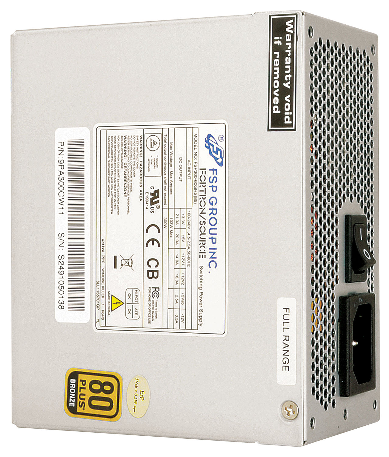 FSP FSP300-50GHS 85+ power supply unit 300 W 20+4 pin ATX SFX White