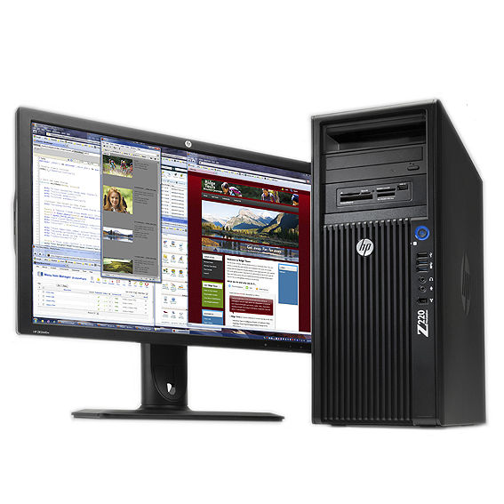 HP 220 + ZR2440w Intel® Xeon® E3 V2 Family E3-1225V2 4 GB DDR3-SDRAM Windows 7 Professional Minitower Workstation