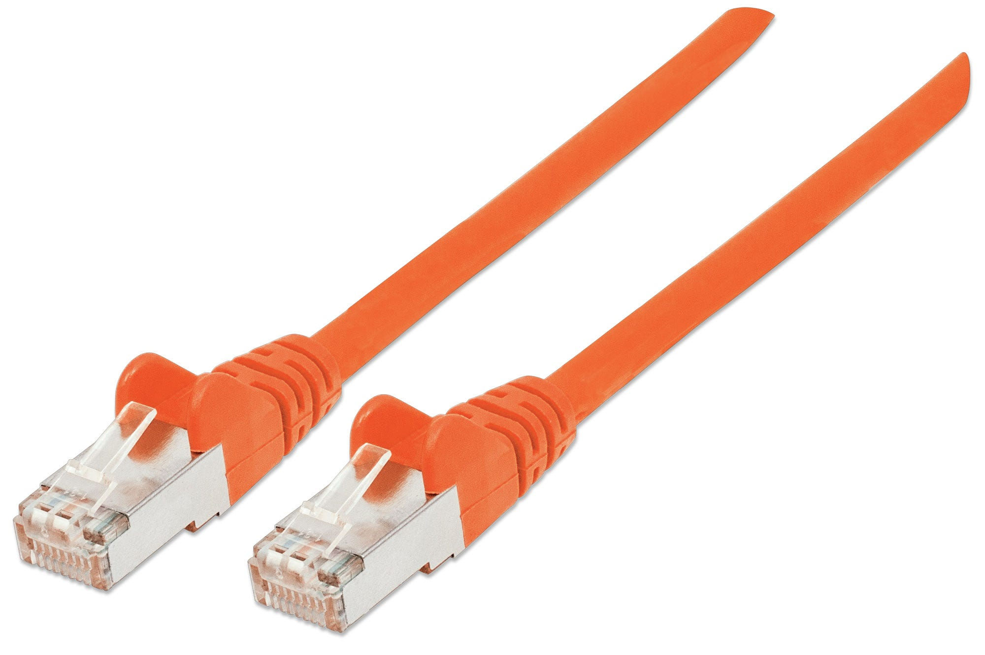 Intellinet Network Patch Cable, Cat5e, 20m, Orange, CCA, U/UTP, PVC, RJ45, Gold Plated Contacts, Snagless, Booted, Polybag