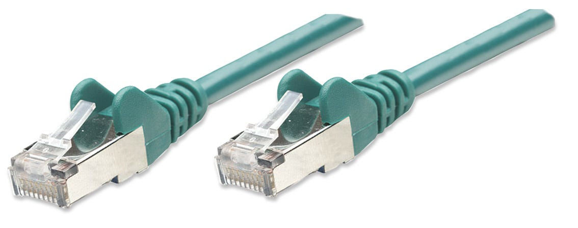 Intellinet Network Patch Cable, Cat5e, 7.5m, Green, CCA, SF/UTP, PVC, RJ45, Gold Plated Contacts, Snagless, Booted, Lifetime Warranty, Polybag