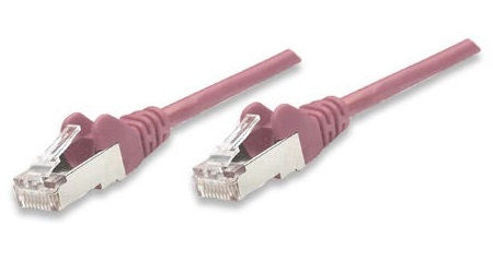 Intellinet Network Patch Cable, Cat5e, 0.5m, Pink, CCA, F/UTP, PVC, RJ45, Gold Plated Contacts, Snagless, Booted, Lifetime Warranty, Polybag