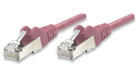Intellinet Network Patch Cable, Cat5e, 1m, Pink, CCA, SF/UTP, PVC, RJ45, Gold Plated Contacts, Snagless, Booted, Lifetime Warranty, Polybag