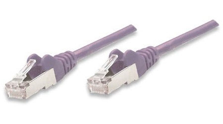 Intellinet Network Patch Cable, Cat5e, 10m, Purple, CCA, F/UTP, PVC, RJ45, Gold Plated Contacts, Snagless, Booted, Lifetime Warranty, Polybag