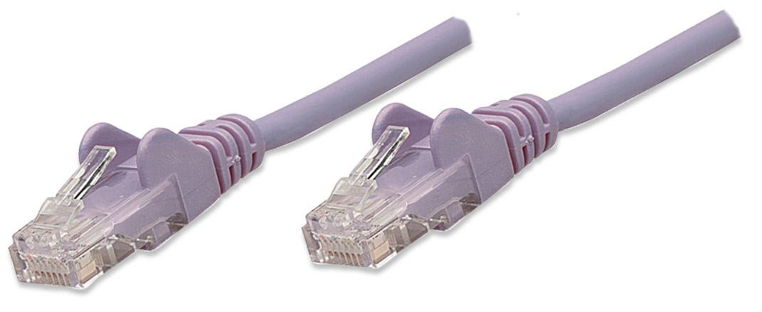 Intellinet Network Patch Cable, Cat5e, 7.5m, Purple, CCA, U/UTP, PVC, RJ45, Gold Plated Contacts, Snagless, Booted, Lifetime Warranty, Polybag