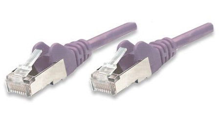 Intellinet Network Patch Cable, Cat5e, 10m, Purple, CCA, SF/UTP, PVC, RJ45, Gold Plated Contacts, Snagless, Booted, Lifetime Warranty, Polybag