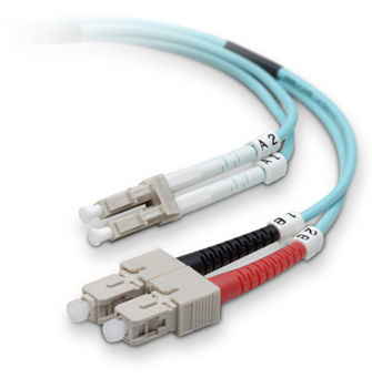 Intellinet Duplex Jumper, LC/SC, 50/125µ, 0.5 m InfiniBand/fibre optic cable Blue