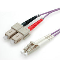 Intellinet Duplex Jumper, LC/SC, 50/125µ, 0.5 m InfiniBand/fibre optic cable Violet