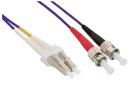 Intellinet Duplex Jumper, LC/ST, 50/125µ, 0.5 m InfiniBand/fibre optic cable Violet