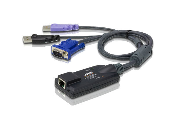 ATEN USB - VGA to Cat5e/6 KVM Adapter Cable (CPU Module), with Smart Card Reader & Virtual Media Support