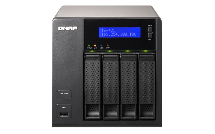 QNAP TS-421/KIT1 NAS/storage server Tower Marvell 1 GB DDR3 12 TB HDD QNAP Turbo System Black
