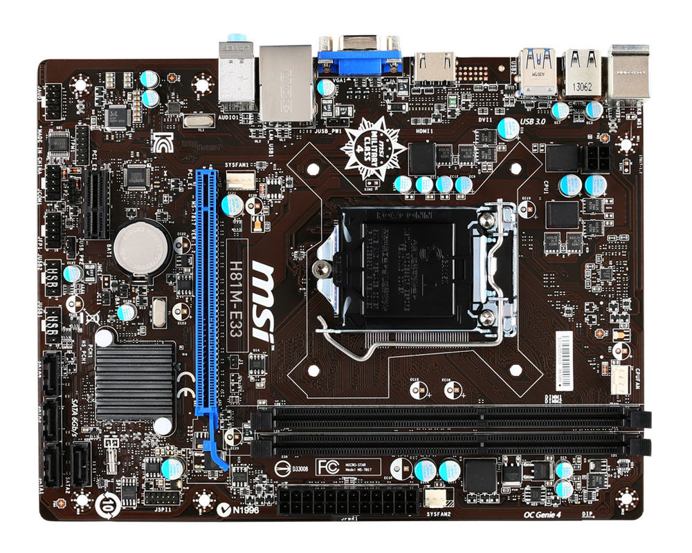 MSI H81M-E33 Intel® H81 LGA 1150 (Socket H3) micro ATX