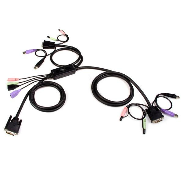 StarTech.com 2 Port USB DVI Cable KVM Switch with Audio