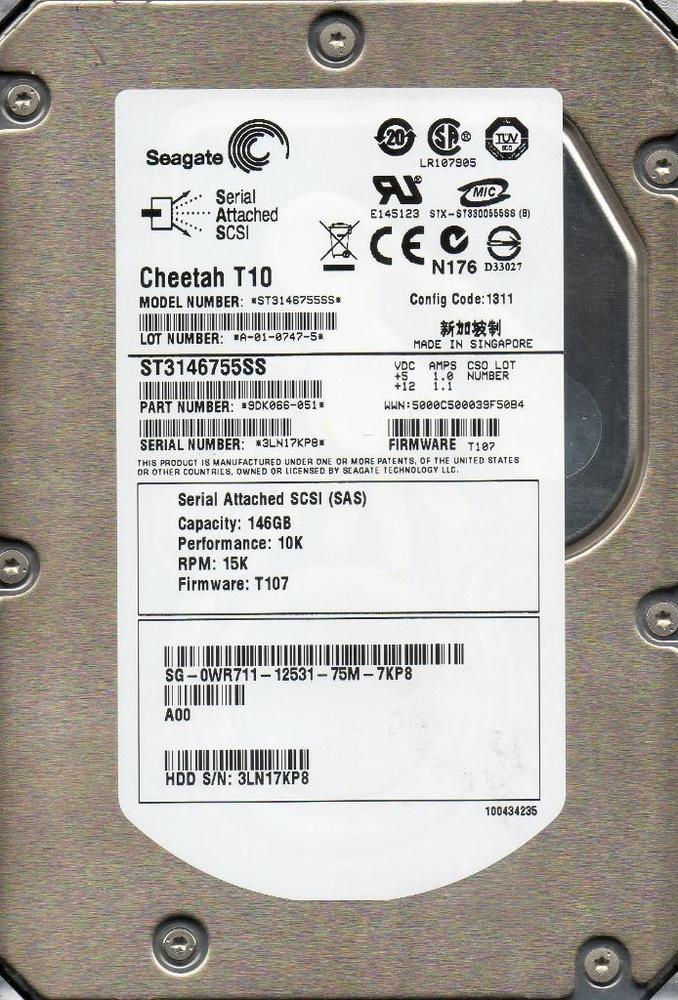 Seagate Cheetah T10 SAS internal hard drive 146 GB 15000 RPM 16 MB 3.5"