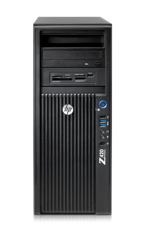 HP 420 Intel® Xeon® E5 Family E5-1607 8 GB DDR3-SDRAM 1 TB HDD NVIDIA® Quadro® K600 Windows 7 Professional Mini Tower Workstation Black