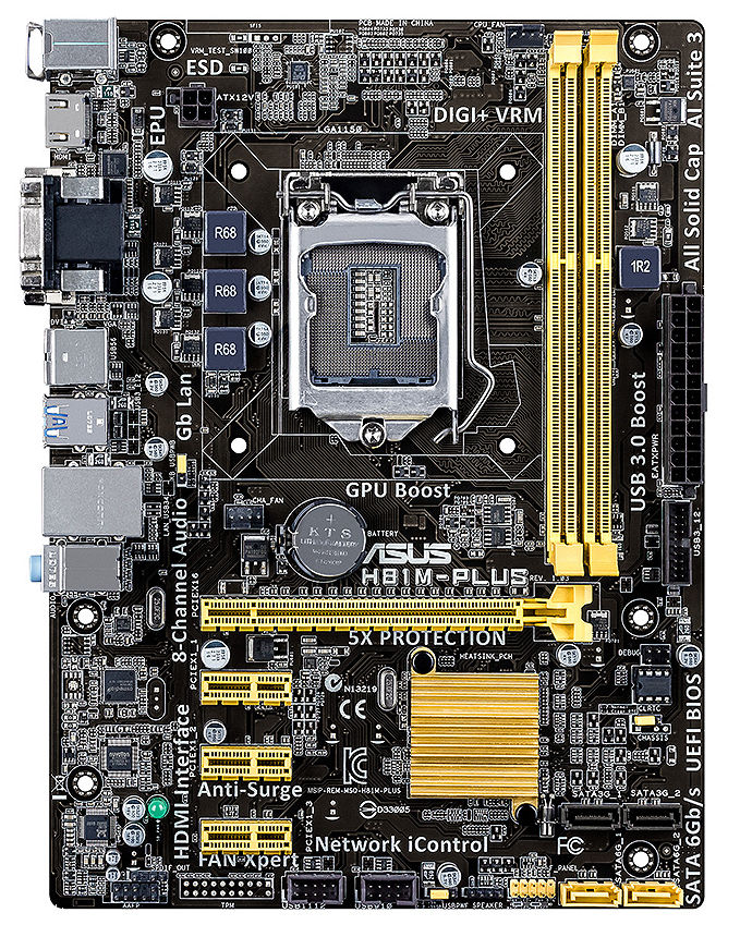 ASUS H81M-PLUS Intel® H81 LGA 1150 (Socket H3) micro ATX