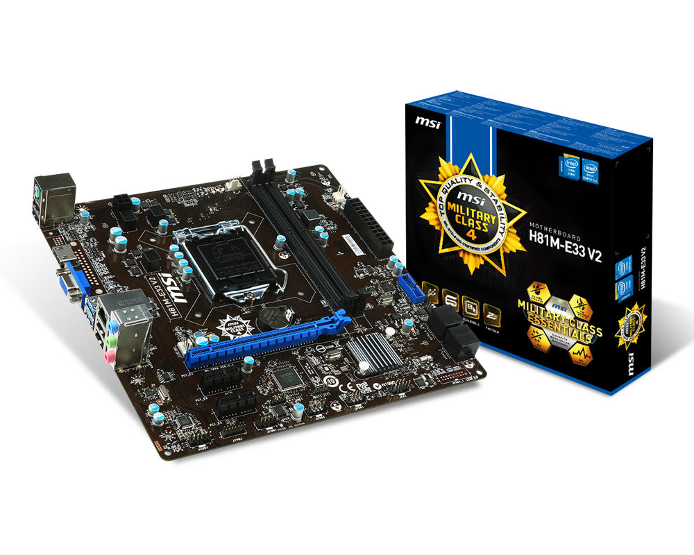MSI H81M-E33 V2 Intel® H81 LGA 1150 (Socket H3) micro ATX