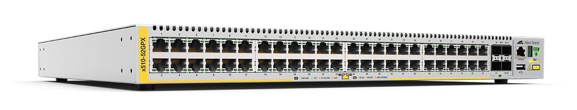 Allied Telesis AT-X510-52GPX-30 network switch Managed L3 Gigabit Ethernet (10/100/1000) Power over Ethernet (PoE) Grey